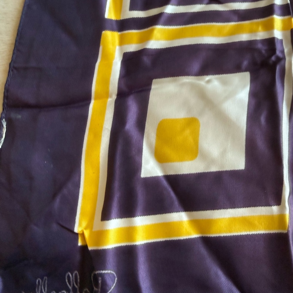 Raffaello Scarf in Yellow, White & purp - Picture 5 of 9